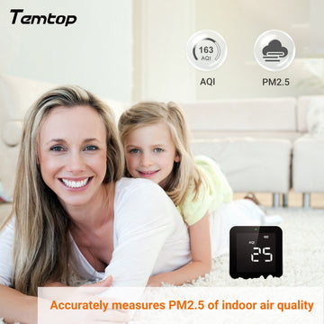 Temtop P10 Air Quality Monitor for PM2.5 AQI Real Time Display, Rechargeable Battery